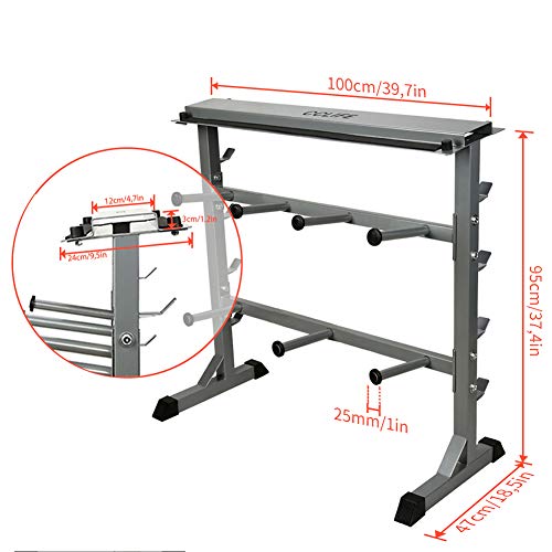 CCLIFE Soporte para Barras de Pesas bastidores de Peso Estante de Barra con Pesas una Carga máxima de Aprox. 300 kg