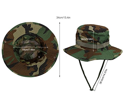 Cdet Sombrero de Cuchara Pesca Militar Caza de Acampada Sombrero de Ancho Brim Hombres Sombrero de Sol al Aire Libre Sombrero de Sol Gorra de Viaje Gorra de Pesca Camuflaje Verde Oscuro