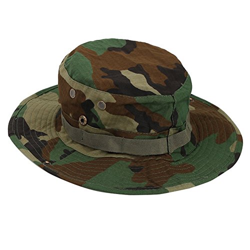 Cdet Sombrero de Cuchara Pesca Militar Caza de Acampada Sombrero de Ancho Brim Hombres Sombrero de Sol al Aire Libre Sombrero de Sol Gorra de Viaje Gorra de Pesca Camuflaje Verde Oscuro