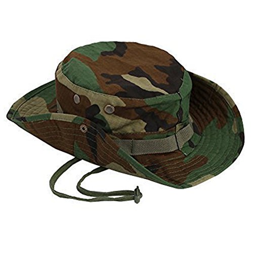 Cdet Sombrero de Cuchara Pesca Militar Caza de Acampada Sombrero de Ancho Brim Hombres Sombrero de Sol al Aire Libre Sombrero de Sol Gorra de Viaje Gorra de Pesca Camuflaje Verde Oscuro