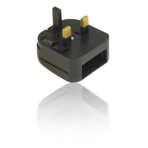 CDL Micro 2 Pin Euro Plug a 3 Pin Adaptador de Red del Reino Unido - Ideal para 5 Amp de GHD - Negro