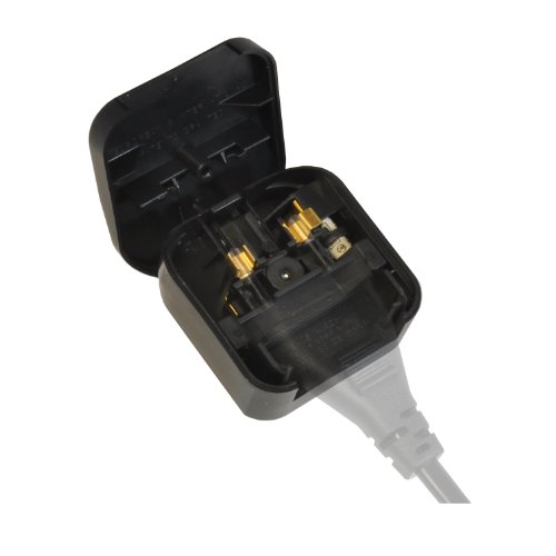 CDL Micro 2 Pin Euro Plug a 3 Pin Adaptador de Red del Reino Unido - Ideal para 5 Amp de GHD - Negro