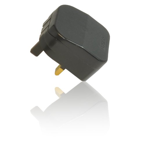 CDL Micro 2 Pin Euro Plug a 3 Pin Adaptador de Red del Reino Unido - Ideal para 5 Amp de GHD - Negro