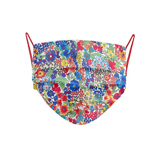 Cencibel Smart Casual Mascarilla Liberty London Flores Azulón y Rojo