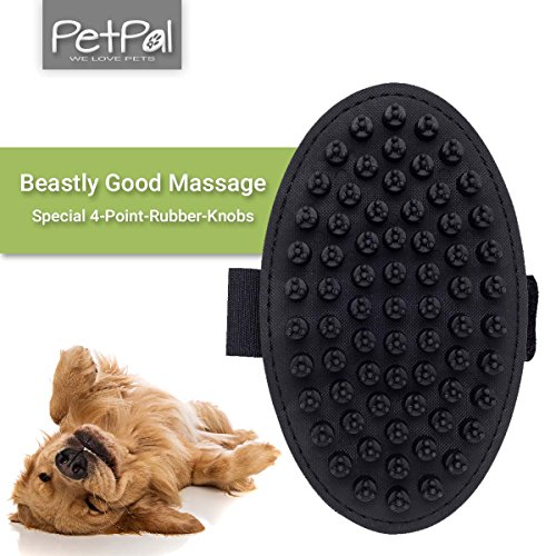 Cepillo para Perros y Gatos con Efecto de Masaje | Nuevo Almohaza para Medio de & Cepillo de Pelo Corto | Premium Piel con Botones de Goma para cepillar de Polvo Cabello Sana, Brillante Piel