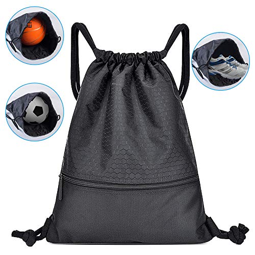 CestMall Bolso con cordón, Bolso Deportivo con cordón Impermeable Bolso con cordón de PE Unisex Niñas Niños, Bolso con cordón de Saco de Gimnasio Brawstring19.5 * 16.5INCH (50 * 42CM)