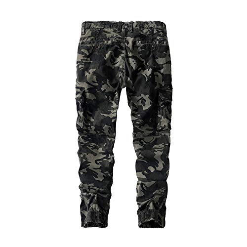 CFWL Pantalones de Camuflaje Pantalones de Hombre con Vigas de Tendencia Monos Deportivos Pantalones Casuales de otoño para Hombres Grey38 Cargo Hombre Pantalones Camuflaje Pantalones Campana