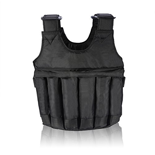 Chaleco de Peso Ajustable, Vacío Peso de la Adelgazamiento de Entrenamiento Chaqueta de Tela de Arena para Adelgazamiento Carrera y Sesión de Ejercicios (20KG)