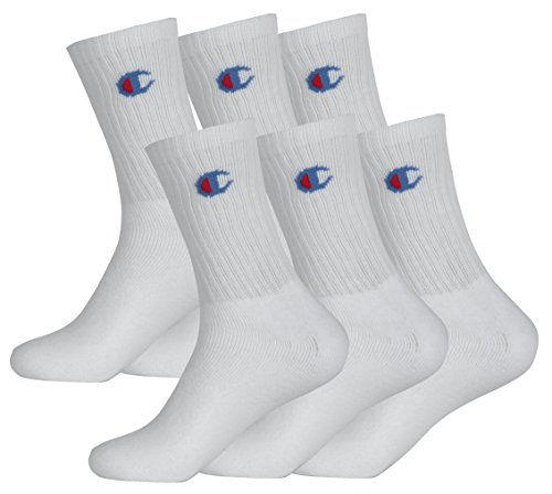 Champion LEGACY CREW SOCKS X6 Calcetines de Deporte, Blanco, 35-38 (Pack de 6) Unisex-Adulto