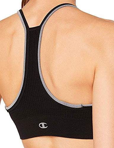 Champion The Seamless Fashion Bra X2 Sujetador Deportivo, Multicolor (Noir/Gris Clair 9rj), Small (Pack de 2) para Mujer