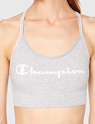 Champion The Seamless Fashion Bra X2 Sujetador Deportivo, Multicolor (Noir/Gris Clair 9rj), Small (Pack de 2) para Mujer