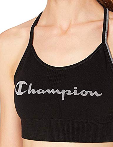 Champion The Seamless Fashion Bra X2 Sujetador Deportivo, Multicolor (Noir/Gris Clair 9rj), Small (Pack de 2) para Mujer