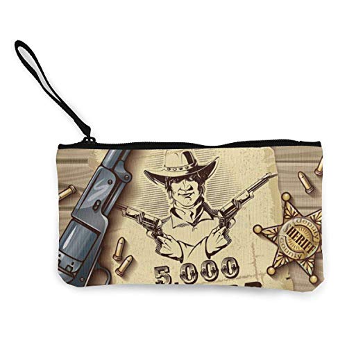 Change Cash Wallet,Sheriff Stock Canvas Impresionantes Carteras para Viajes De Compras,22(L) x12(W) cm