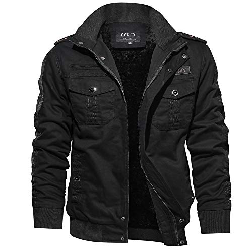 Chaqueta de Manga Larga de los Hombre Lavado Chaqueta Militar Gran tamaño Escudo Transpirable táctico BaZhaHei Invierno Abrigo Casual con Capucha de Lana Capa Jacket Parka Pullover