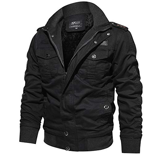 Chaqueta de Manga Larga de los Hombre Lavado Chaqueta Militar Gran tamaño Escudo Transpirable táctico BaZhaHei Invierno Abrigo Casual con Capucha de Lana Capa Jacket Parka Pullover