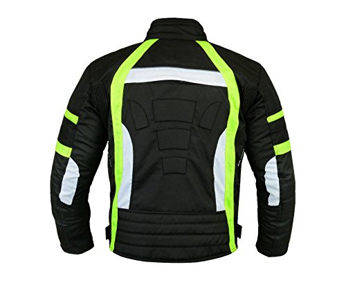 Chaqueta de moto Chaqueta de armadura impermeable Ropa de moto scooter en tela Cordura para hombre - Verde 6XL