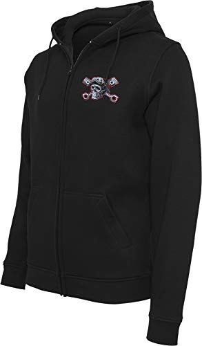 Chaqueta Sudadera con Capucha: Speed Junkies - con Bordado Calavera/Hoodie/Hoody Zipper Sweater/Hombre-s y Mujer-es/Moto-cicleta/USA/Chopper/Skull/Motero/Hooded-Jacket (XXL)