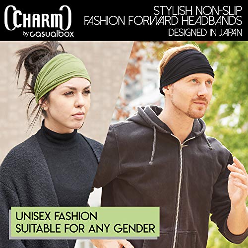 CHARM Casualbox Bandana para el pelo de estilo japonés, elástica, para hombre y mujer - 4589777960268, Talla única, Negro