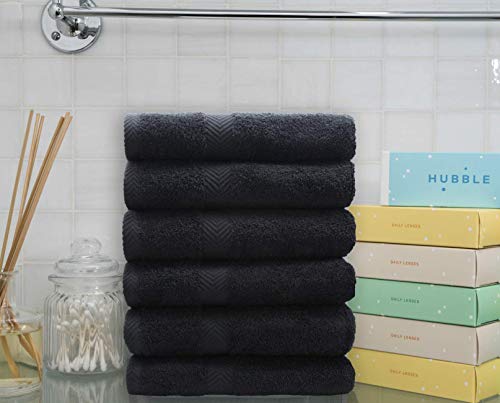 Chely Intermarket, Toallas de Baño, Manos y Toalla de Piscina // Gris Oscuro / 30x50cm (x6 unds)/ 550 grs-100% algodón. Secado rápido y Ligera. Fabricado en España.