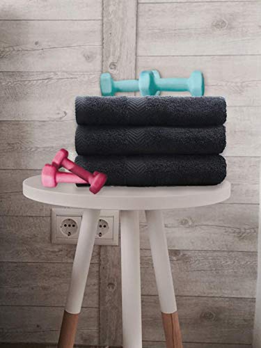 Chely Intermarket, Toallas de Baño, Manos y Toalla de Piscina // Gris Oscuro / 30x50cm (x6 unds)/ 550 grs-100% algodón. Secado rápido y Ligera. Fabricado en España.