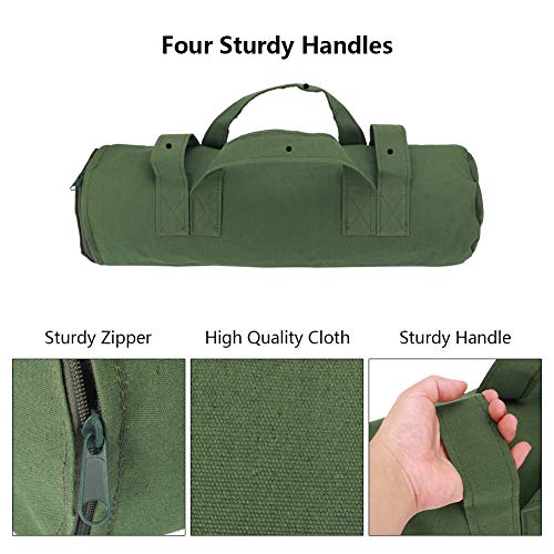 CHENGYI Entrenamiento Heavy Duty Bolsas de Arena para la idoneidad, Aptitud Funcional, Cross-Training Ejercicio y Crossfit con Pesas Ajustable CYTN01 (Verde Militar)