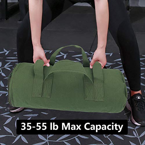 CHENGYI Entrenamiento Heavy Duty Bolsas de Arena para la idoneidad, Aptitud Funcional, Cross-Training Ejercicio y Crossfit con Pesas Ajustable CYTN01 (Verde Militar)