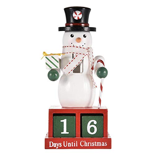 Cherishly - Cascanueces con Calendario de Adviento de Navidad, 100 de Madera, para decoración, 2 Unidades