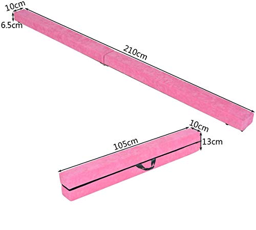 cherryou gimnasia plegable equilibrio Beam para gimnasio en casa entrenamiento, rosa