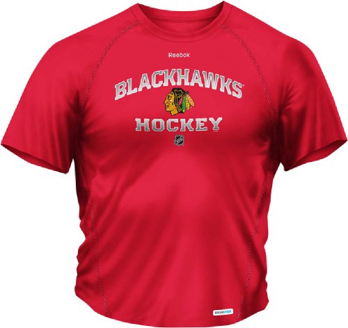 Chicago Blackhawks Reebok hombres de la mecha de velocidad rojo Dri-fit camiseta
