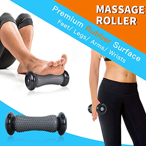 Chiclew Bola Masaje Set de 5 - Rodillo Masaje Pies, Foam Roller Masaje de Y, y 3 Diferentes Tipo Pelota Masaje, Masajeador para Liberación Miofascial, Alivio de Tejido Profundo y Muscular