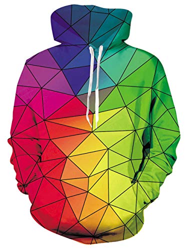 chicolife Hombres de Mujer 3D geometría Sudadera con Capucha novedosa Hoody Personalizada Jumper para jóvenes Adultos Adolescentes