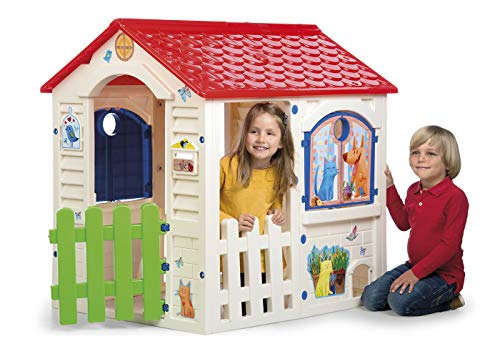 Chicos - Country Cottage Casita Infantil de Exterior, Color Beige con tejado Rojo (La Fábrica de Juguetes 89607)