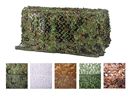 Chiglia - Red de camuflaje para sombra, camping, militar, caza, tiro, decoración de fiestas, etc., Bosque, 6.5x10ft/2x3m