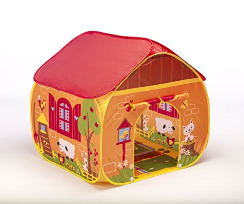 Childrens Pop Up Play Tent Designed like a FarmYard with a Unique Printed Play Floor : Boys / Girls Toy Play Tent / Playhouse / Den / Great Tractor Toy