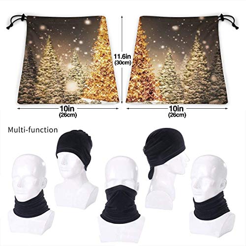 Christmas Snow Golden Tree Fleece Neck Warmer Windproof Ski Neck Gaiter Cover Dust-Free Neck Gaiter Tube Antistatic Fleece Skiing Face Scarf Heat Trapping Balaclava Half For Men Women