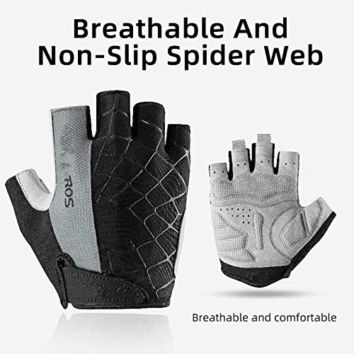 Ciclismo Antideslizante antisudor Hombres Mujeres Guantes de Medio Dedo Guantes Deportivos antichoque Transpirables Guantes de Bicicleta MTB Bike - Verde 1, S