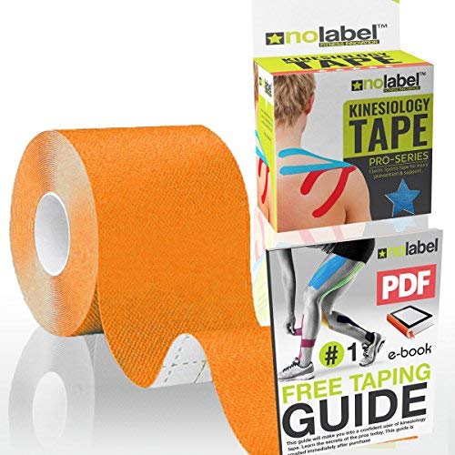 Cinta de Kinesiología Sin Cortar - Kinesiology Kinesio tape - Soporte Deportivo Muscular - Atlético Fisioterapia Músculos Cinta | Rollo Pro de 5cm x 5m - Naranja