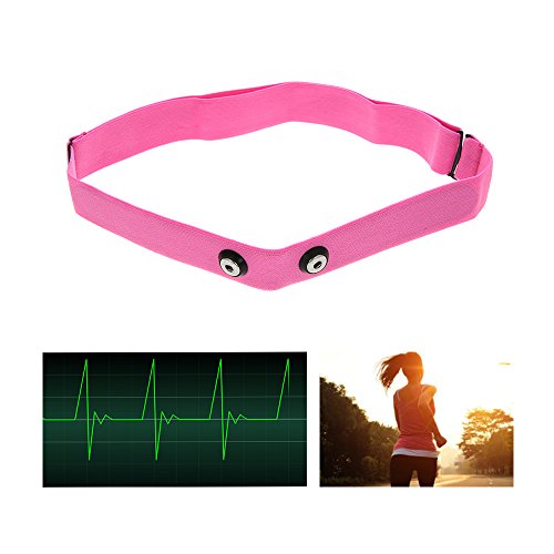 Cinta elástica y ajustable para monitor de frecuencia cardíaca, para usar en el pecho, compatible con Polar, Garmin y Wahoo, para hacer deportes y correr, color rosa