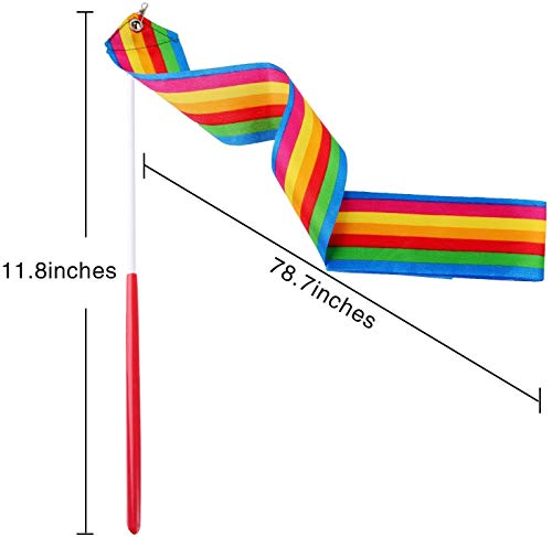 Cintas de Baile,6 Piezas Danza Cinta 2 Metros Cintas de Gimnasia Rítmica para Niños Baile Artístico Gimnasia Entrenamiento