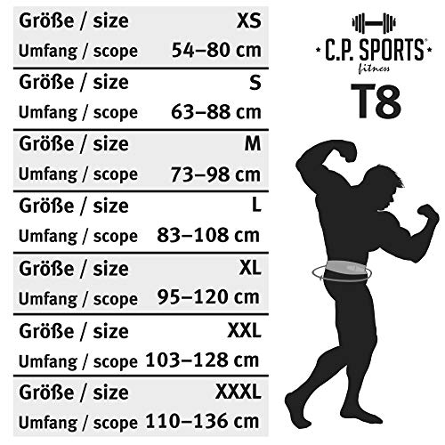 Cinturón de halterofilia o fitness de C.P. Sports, Negro
, XS = 50-75cm