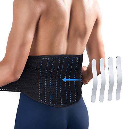 Cinturón de Soporte Lumbar, Faja Lumbar con Correa de Compresión Ajustable, Cinturon Lumbar para el Alivio del Dolor y la Prevención de Lesiones, Talla L