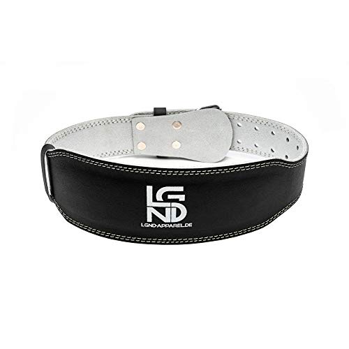 Cinturón Musculación - Levantamiento de Pesas - Entrenamiento de Fuerza, Fitness, Weightlifting Belt, Bodybuilding - 12 cm de Ancho Protección Lumbar - Cuero Auténtica (M)