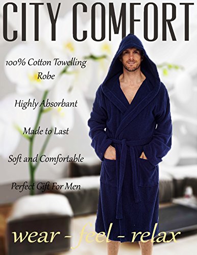 CityComfort Bata De Baño para Hombres | Albornoz De Toalla Al 100% De Algodón Gimnasio, La Ducha, El Hotel, El SPA O para IR De Vacaciones