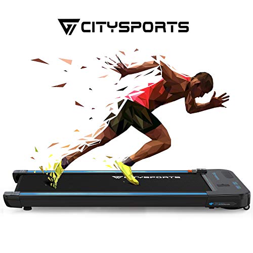 CITYSPORTS Cinta de Correr Caminar Eléctrica del Motor 440W, Altavoces Bluetooth, Velocidad Ajustable, Pantalla LCD y Contador de Calorías, Ultra Delgado y Silencioso, Destinado para el Hogar/Oficina