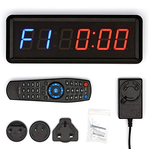 CKB LTD dígitos 1.5 LED Cuenta atrás intervalo de Gimnasio y Fitness Incluye UK Plug & Mando a Distancia Temporizador cronómetro Reloj de Pared para Clubes Deportivos escuelas Tabata Crossfit emom