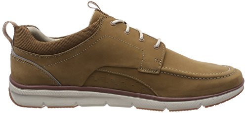 Clarks Orson Bay, Zapatos de Cordones Derby para Hombre, Marrón (Tan Nubuck-), 45 EU