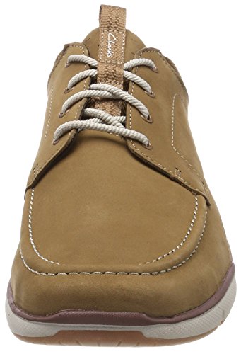 Clarks Orson Bay, Zapatos de Cordones Derby para Hombre, Marrón (Tan Nubuck-), 45 EU