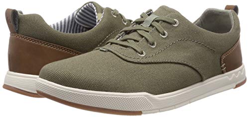 Clarks Step Isle Crew, Zapatos de Cordones Derby para Hombre, Verde (Olive-), 43 EU