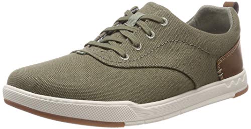 Clarks Step Isle Crew, Zapatos de Cordones Derby para Hombre, Verde (Olive-), 43 EU