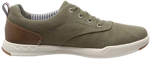 Clarks Step Isle Crew, Zapatos de Cordones Derby para Hombre, Verde (Olive-), 43 EU